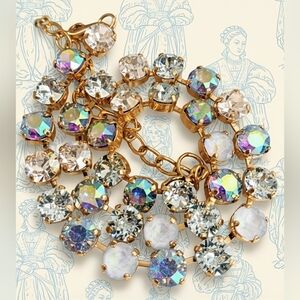 Freezing Blue AB Swarovski Crystal Necklace In 18k Gold Plated